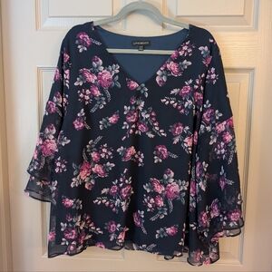 5 for $20 / Lane Bryant Floral V-Neck Blouse